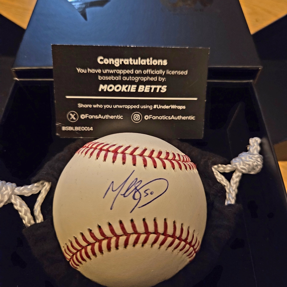 Mookie Betts - Autographed Baseball Fanatics Authenticated LA Dodgers WS Winners